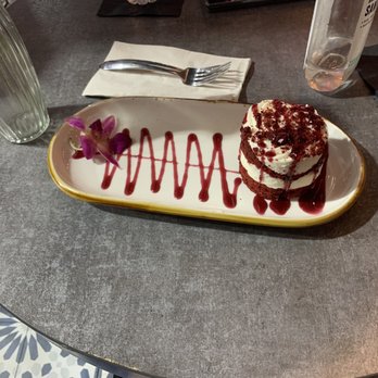 Le Jardin - Red velvet cake! Yum! - Hookah Bars Near Me - Falls Church, Virginia
