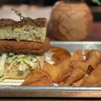 The Public House - Chickpea Burger and chips - Bars Near Me - Charlotte, North Carolina The Public House - Chickpea Burger and chips - Bars Near Me - Charlotte, North Carolina