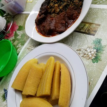 Palace Gate Restaurant - Boiled plantain with stew - African Near Me - Chicago, Illinois