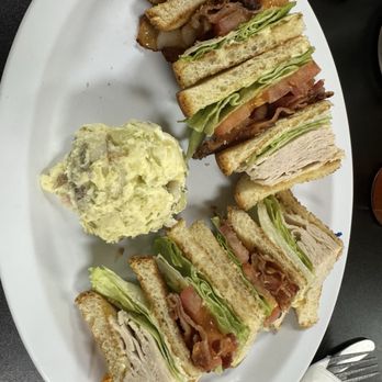 Mom's Diner - Club sandwich with potato salad. - Diners Near Me - Pahrump, Nevada