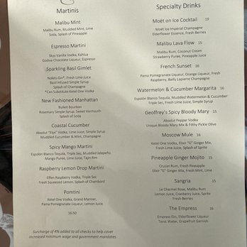 Geoffrey's Malibu - menu - Seafood Near Me - Malibu, California