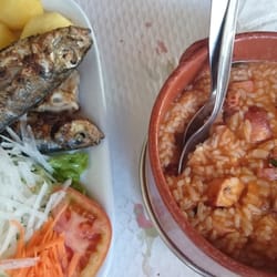 Restaurante e Cervejaria Santo Andre - Grilled fish and octopus rice.