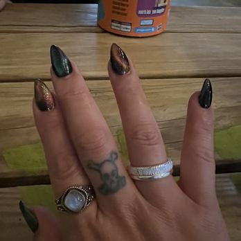 Kim’s Nail & Spa - Full set with different cat eye gel. - Nail Salons Near Me - Southington, Connecticut