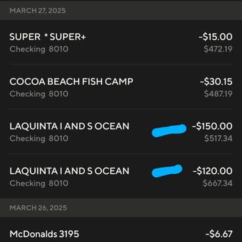 La Quinta by Wyndham Cocoa Beach Oceanfront - Screenshot of applied charges in addition to the initial $518.03. - Hotels Near Me - Cocoa Beach, Florida La Quinta by Wyndham Cocoa Beach Oceanfront - Screenshot of applied charges in addition to the initial $518.03. - Hotels Near Me - Cocoa Beach, Florida