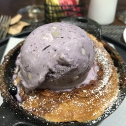 The Local Table - Peach cobbler with huckleberry ice cream