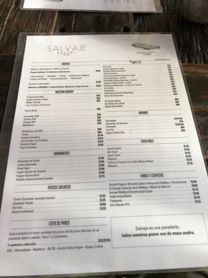 Menu photo 2 Salvaje Buenos Aires, C