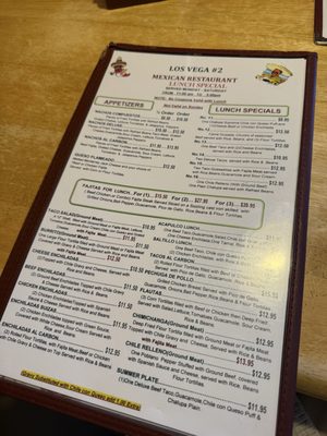 Menu photo 4 Los Vega Mexican Restaurant #2 Humble, TX