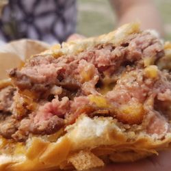 The Burger Fest - DOUBLE CHEESEBURGER BURGER PRIEST UNDERCOOKED N PINK