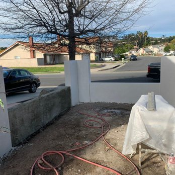 Master Demolition - Stucco block wall in progress - Demolition Services Near Me - Orange, California