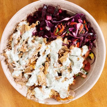 Otto Eats - Build your own bowl: chicken, tzatziki, beet salad (amazing), pickled radishes (also amazing), cabbage, farro - Turkish Near Me - Charlottesville, Virginia