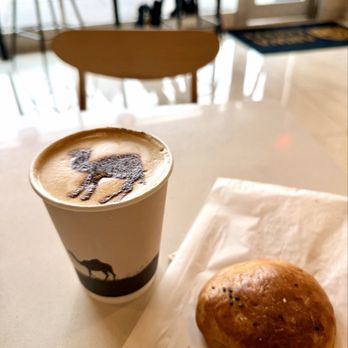 Arwa Yemeni Coffee - Yemeni latte with almond milk and a potato bun / April 2026 - Coffee & Tea Near Me - Brookline, Massachusetts Arwa Yemeni Coffee - Yemeni latte with almond milk and a potato bun / April 2026 - Coffee & Tea Near Me - Brookline, Massachusetts