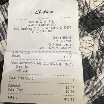Chatime Culver City - Not worth $10 for 32oz is not like they're using special water... - Bubble Tea Near Me - Culver City, California Chatime Culver City - Not worth $10 for 32oz is not like they're using special water... - Bubble Tea Near Me - Culver City, California