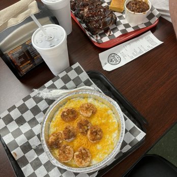 Wholy Smoke Family Restaurant - Ribs meal with tomato/ cucumber salad and beans, cheese grits and shrimp - Seafood Near Me - Mauldin, South Carolina Wholy Smoke Family Restaurant - Ribs meal with tomato/ cucumber salad and beans, cheese grits and shrimp - Seafood Near Me - Mauldin, South Carolina