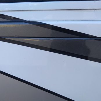 La Mesa RecVan - Phoenix - bent and scratched compartment door - "after" their fix. They tried to charge us $400+ to take it off and reattach it - RV Dealers Near Me - Phoenix, Arizona La Mesa RecVan - Phoenix - bent and scratched compartment door - "after" their fix. They tried to charge us $400+ to take it off and reattach it - RV Dealers Near Me - Phoenix, Arizona