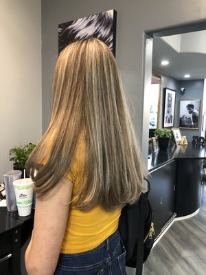 Color cut - before cut and highlights she was a new client to our salon and she wanted a change and we accomplished that she was so happy .call today and book your appointment Color cut - before cut and highlights she was a new client to our salon and she wanted a change and we accomplished that she was so happy .call today and book your appointment