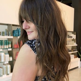 Citrus Salon - Brunette, wavy hair with light fringe bangs - Hair Salons Near Me - Lake Oswego, Oregon