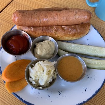 2 Ames - So many sauces and so dang tasty! Hot dog for the win! - New American Near Me - Chautauqua, New York