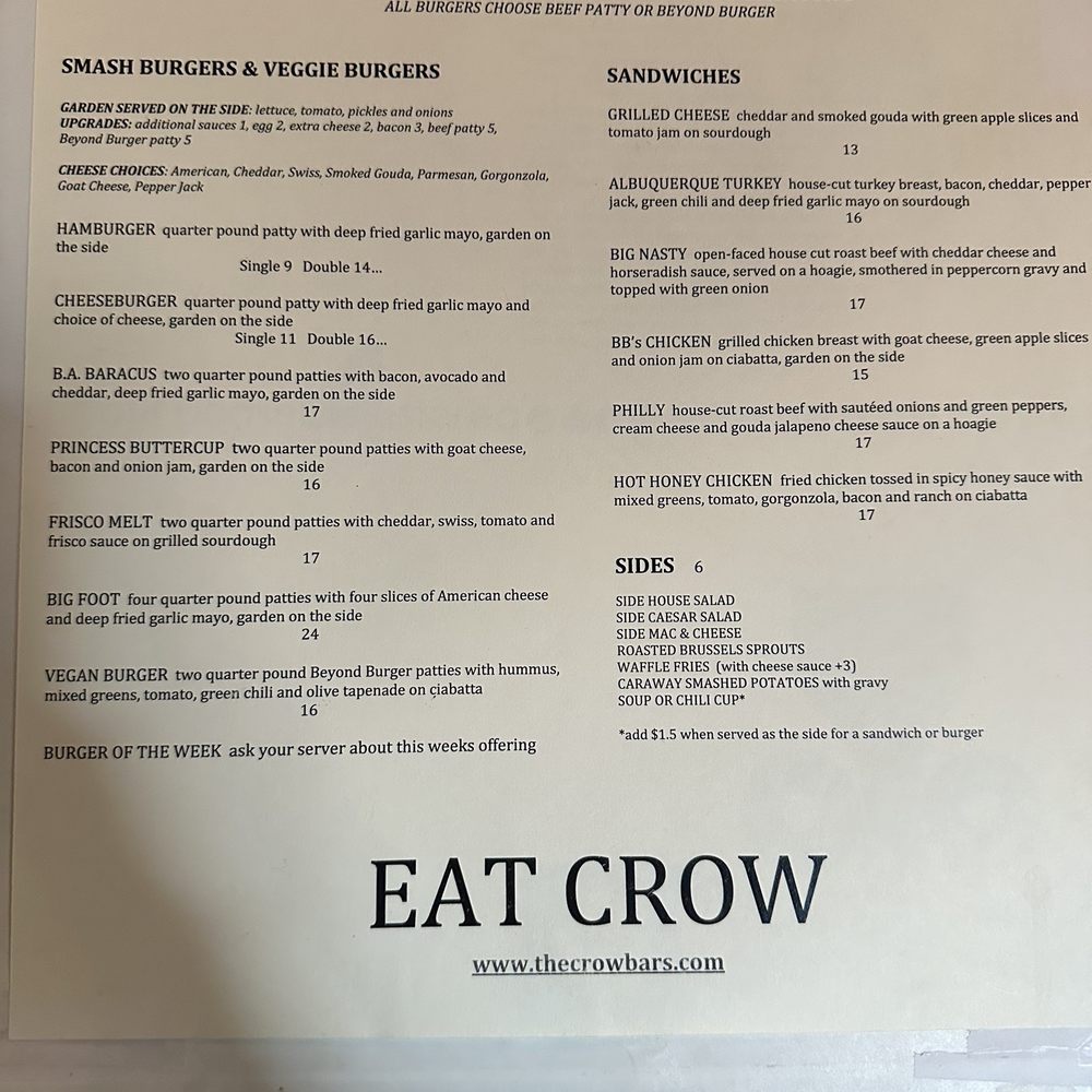 Eat Crow - Menu - Bars Near Me - St. Louis, Missouri