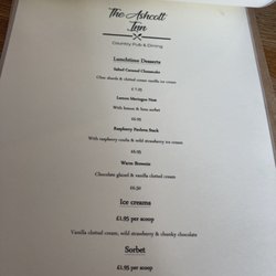 Ashcott Inn - Menu Summer 2021 (Desert)