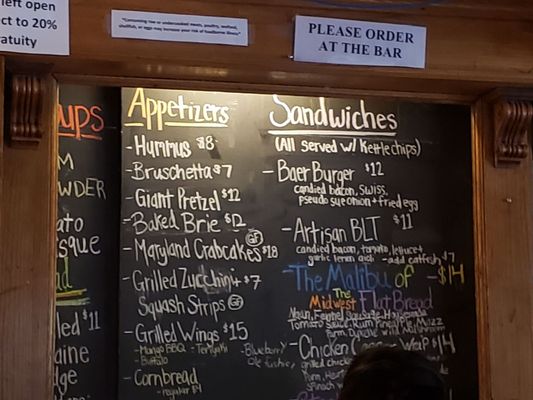 Menu photo 4 The Brown Baer Elkhart Lake, WI