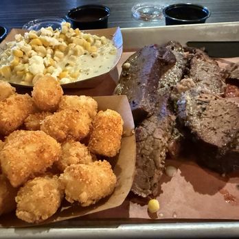 Hickory & Spice - Brisket, creamed corn & tater tots - Barbeque Near Me - Orange, California Hickory & Spice - Brisket, creamed corn & tater tots - Barbeque Near Me - Orange, California