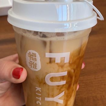 Fuya Kitchen - Brown sugar almond milk tea with boba - Asian Fusion Near Me - Conroe, Texas