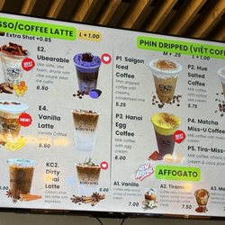 Drink menu
