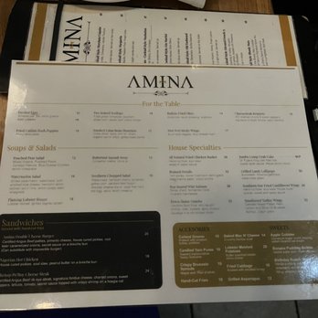 Amina - Menu - Southern Near Me - Philadelphia, Pennsylvania Amina - Menu - Southern Near Me - Philadelphia, Pennsylvania