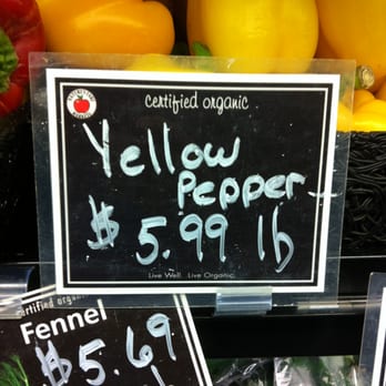 Nature's Fare Markets - yellow peppers basically $6.00 per "pound" priced by the pound? What is the cost in Kilos...does that help sticker shock? LOL - Health Markets Near Me - Kamloops, British Columbia