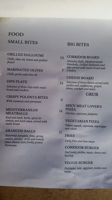 Menu photo 4 Corridor Newtown, NSW