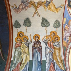Holy Ascension Orthodox Church - The Ascension of Our Lord, with the Theotokos in the center