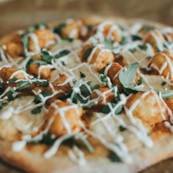 Plants By Rae - Buffalo Cauliflower Wing Pizza with Vegan
Ranch Dressing