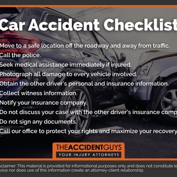 The Accident Guys - If you were in an accident, follow this checklist. Protect your rights by calling The Accident Guys today. - Personal Injury Law Near Me - Vancouver, Washington