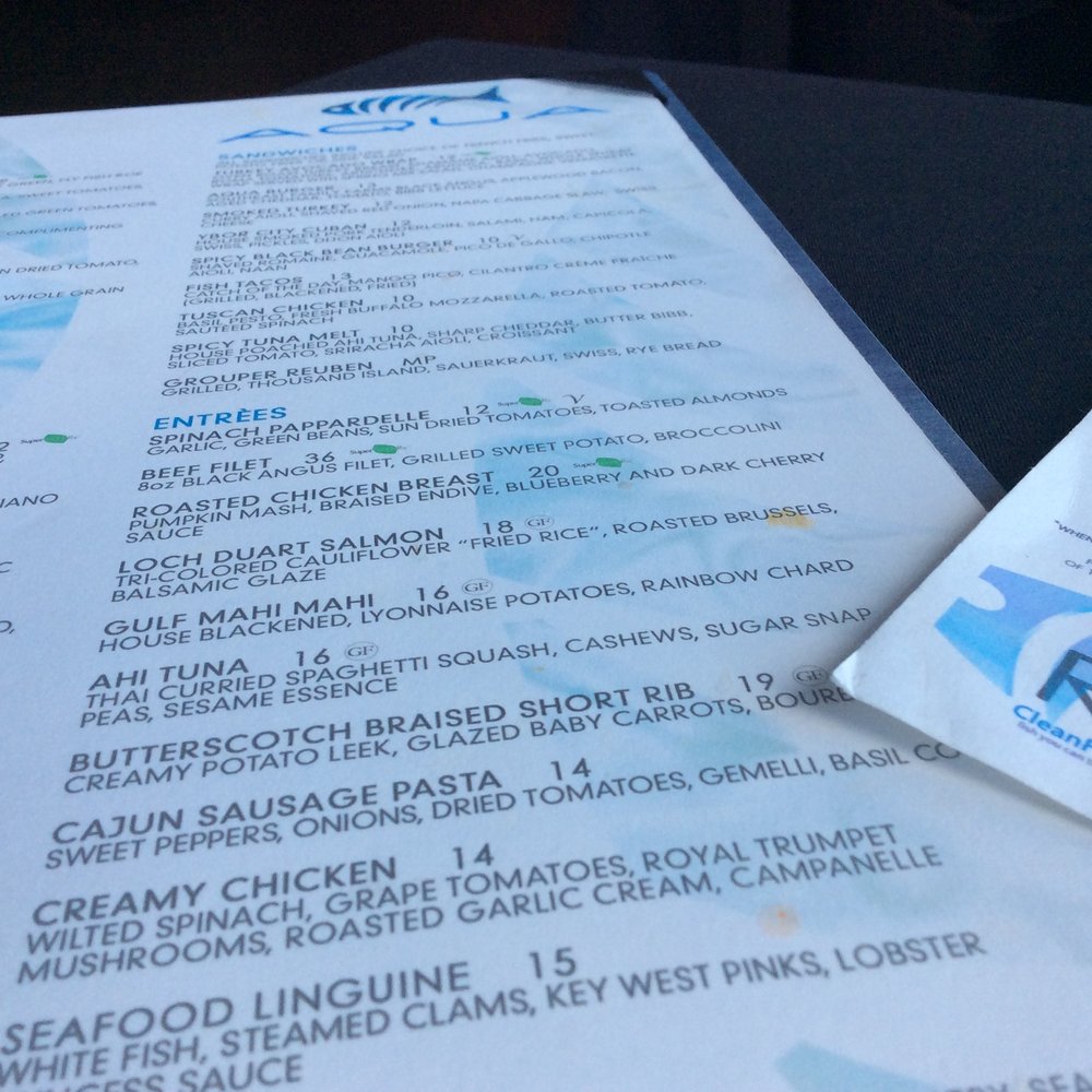 Aqua - Aqua menu - Seafood Near Me - Tampa, Florida