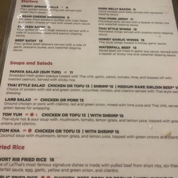 Le Thai - The menu - Thai Near Me - Las Vegas, Nevada