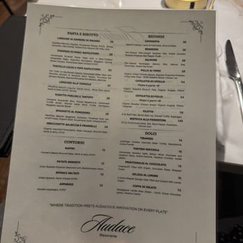 Audace - June 2025 dinner menu - Italian Near Me - New York, New York