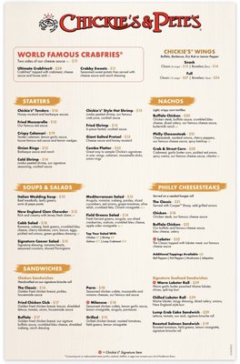 Menu photo 4 Chickie's & Pete's Reno, NV