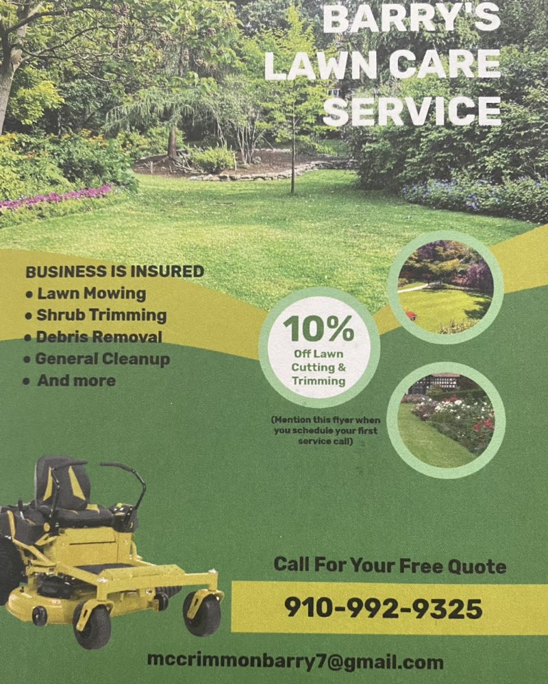 BARRY’S LAWN CARE SERVICE Carthage, North Carolina Lawn Services