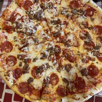 Bill's Pizza - Large pizza with pepperoni, Italian sausage and extra cheese . - Pizza Near Me - Palm Desert, California