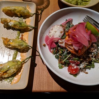 Cactus Restaurants - Salmon bowl with squash blossoms - Tex-Mex Near Me - Bellevue, Washington Cactus Restaurants - Salmon bowl with squash blossoms - Tex-Mex Near Me - Bellevue, Washington