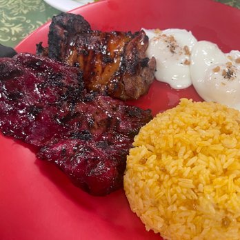 Ihawan - Breakfast combo with pork tocino and chicken BBQ - Filipino Near Me - Woodside, New York Ihawan - Breakfast combo with pork tocino and chicken BBQ - Filipino Near Me - Woodside, New York