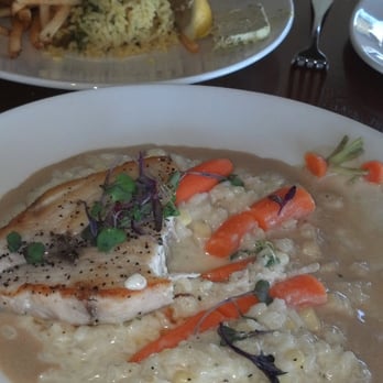 Brigantine - White Seabass with Corn Risotto at the Del Mar Brigantine - Seafood Near Me - Del Mar, California