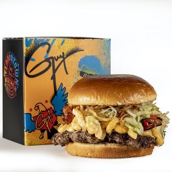 Guy Fieri's Flavortown Kitchen - a burger and a box - Food Delivery Services Near Me Guy Fieri's Flavortown Kitchen - a burger and a box - Food Delivery Services Near Me