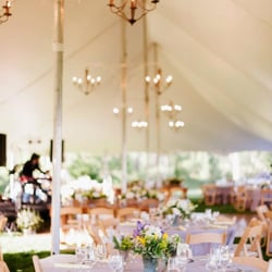 Classic Party Rentals of Virginia - Wedding Reception Pole Tent with Chandelier Lights