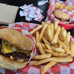 Double cheeseburger  and fries