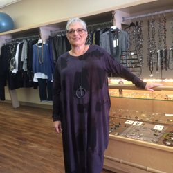 Flying Carp Clothing Gallery - Hand-printed and dyed Heyne Bogut dress with CATHS necklace.