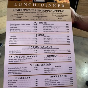 Darrow's New Orleans Grill - Menu - Cajun/Creole Near Me - Carson, California