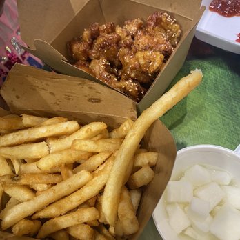 BengBeng Grill & Chicken - Garlic Soy with Fries and radish - Korean Near Me - McLean, Virginia