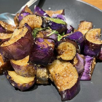 Banana Leaf - Stir fried eggplant and basil - Malaysian Near Me - Vancouver, British Columbia