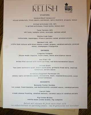Menu photo 4 Relish Restaurant & Bar Houston, TX Menu photo 4 Relish Restaurant & Bar Houston, TX